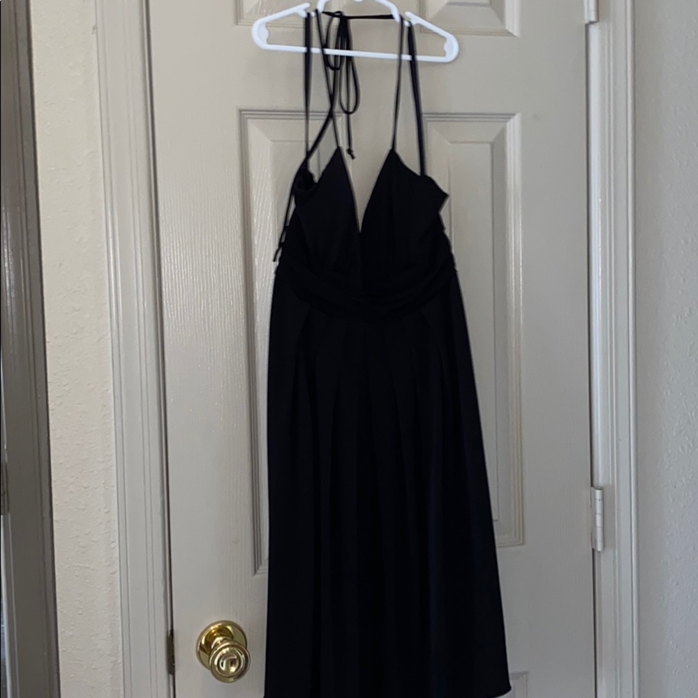Black halter top dress